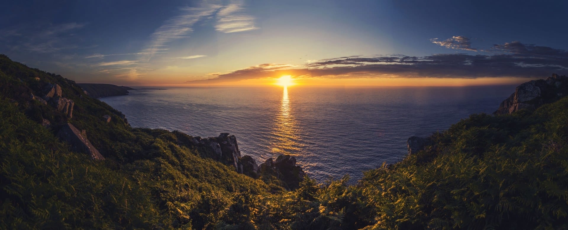 Amazing sunset taken from cliffs near St. Just, Cornwall