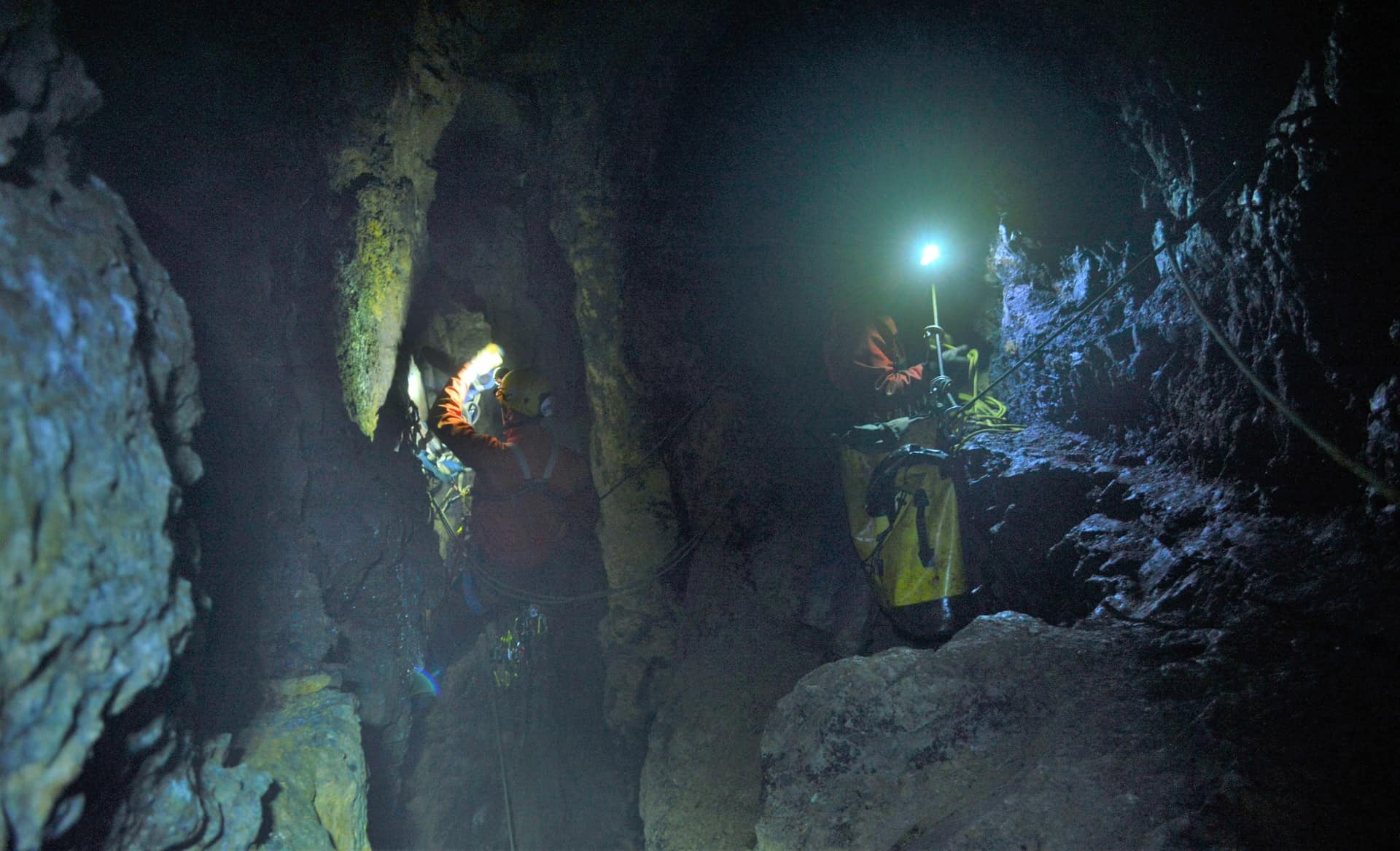 Mine Explorers in Wheal Margery, Carbis Bay, St. Ives, Cornwall