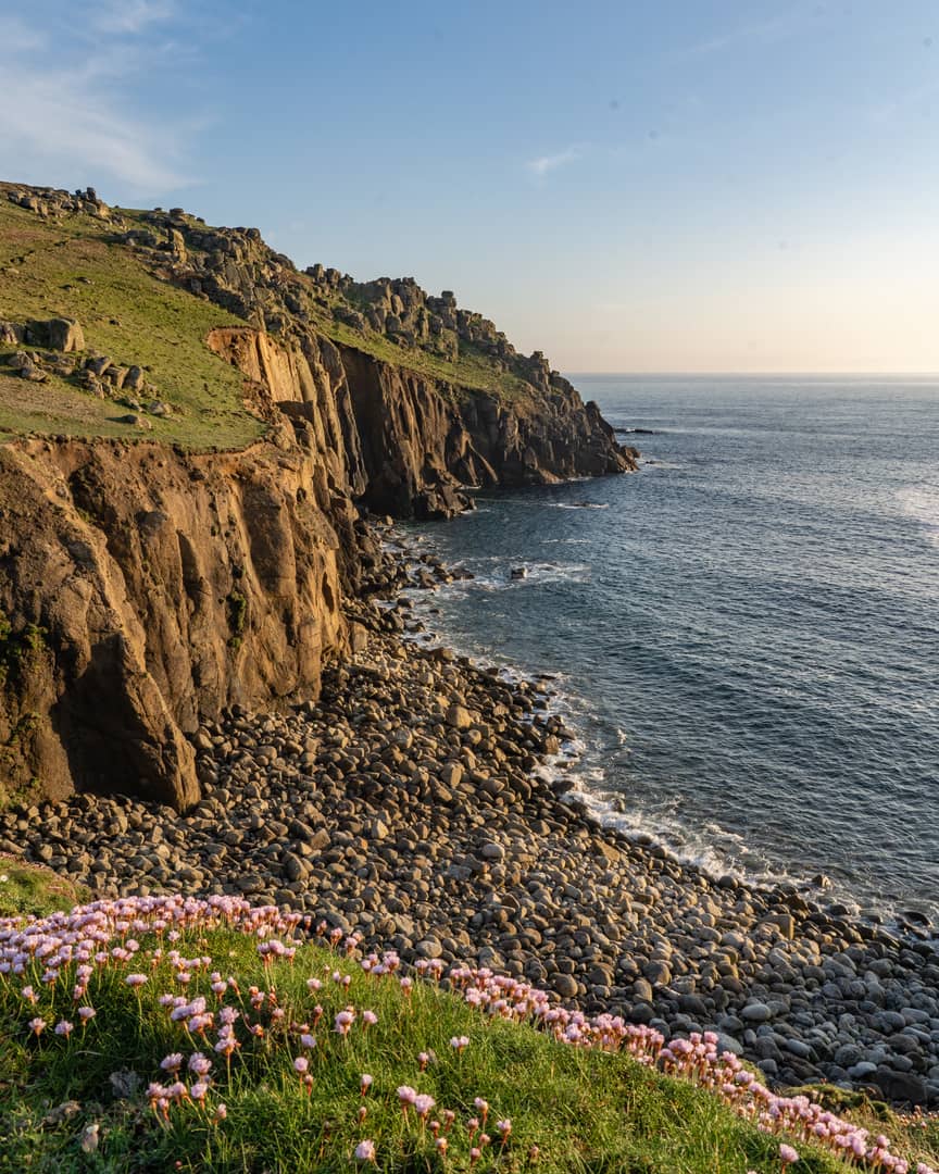Porth Loe has classic granite cliffs, typical of the Land's End Peninsula in Cornwall. Photo by Matt George