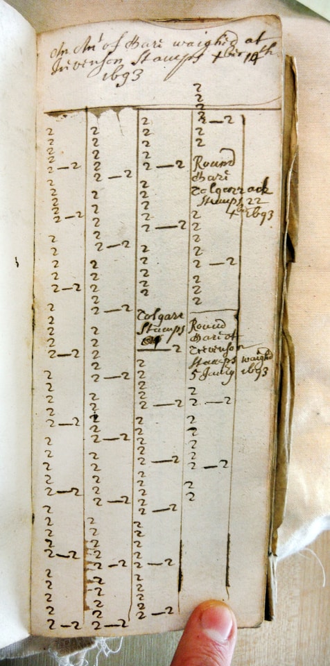 A Toller's Account Book from 1693, relating to records of ancient tin mining in Cornwall