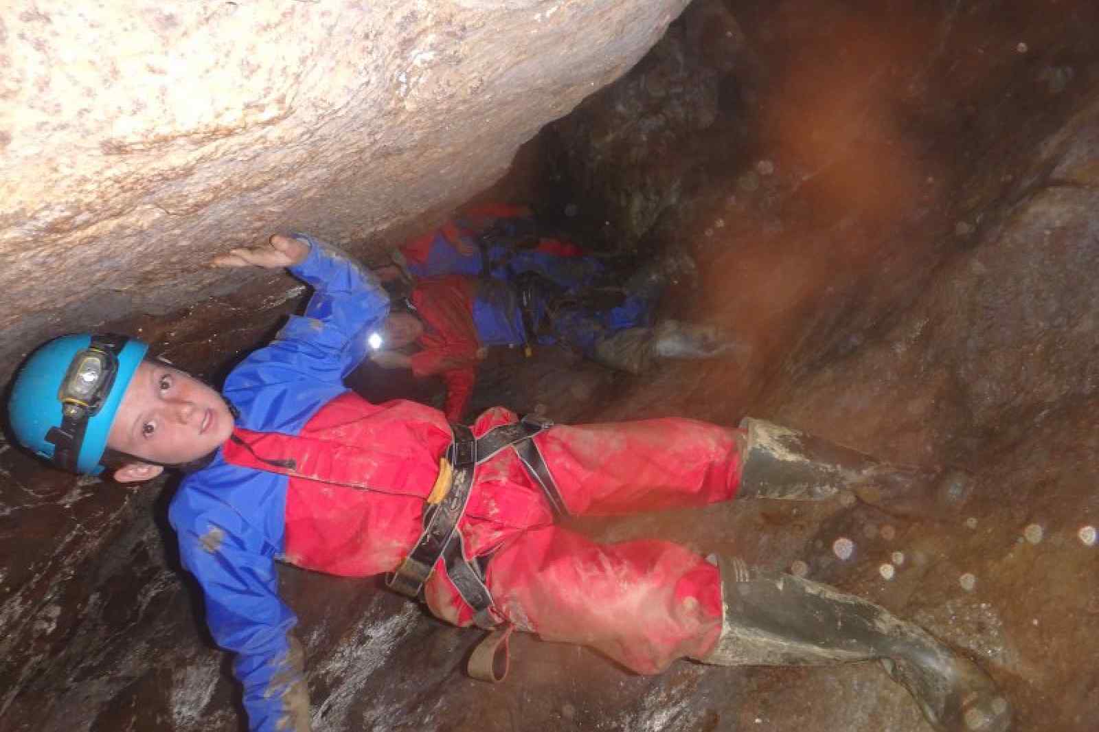 Brace young explorers in a tin mine in Cornwall.